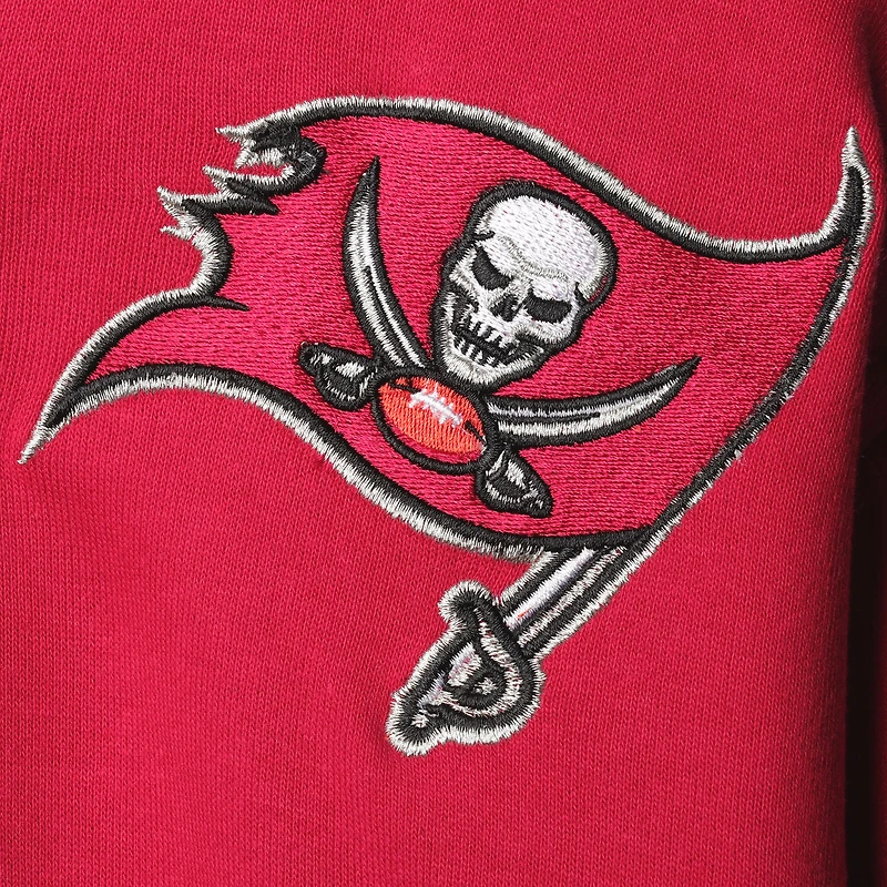 Sweat à capuche avec fermeture éclair et blocs de couleurs pour homme Starter Red/Pewter Tampa Bay Buccaneers Playoffs