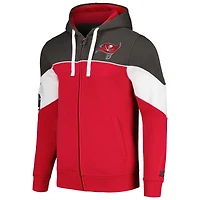 Sweat à capuche entièrement zippé pour hommes, rouge/étain, Tampa Bay Buccaneers Running Back