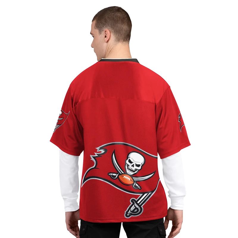Pack de t-shirts à manches courtes et longues Starter rouge blanc pour homme, Tampa Bay Buccaneers