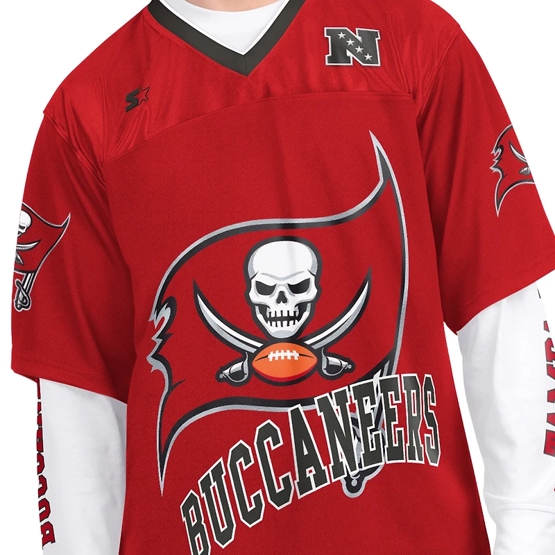 Men's Starter Red/White Tampa Bay Buccaneers Short Sleeve & Long T-Shirt Combo Pack