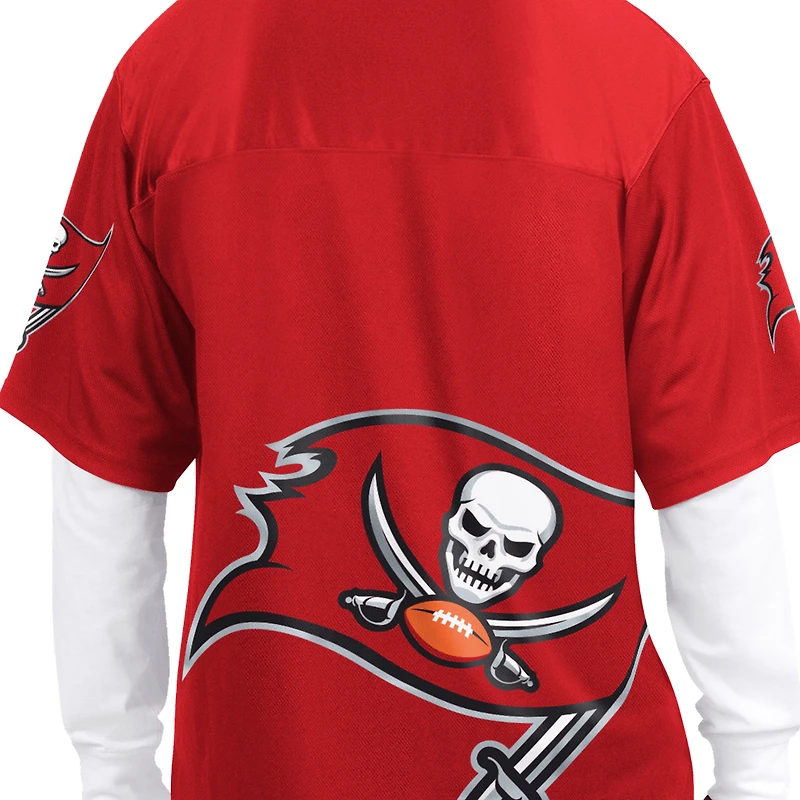 Pack de t-shirts à manches courtes et longues Starter rouge blanc pour homme, Tampa Bay Buccaneers