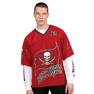 Pack de t-shirts à manches courtes et longues Starter rouge blanc pour homme, Tampa Bay Buccaneers