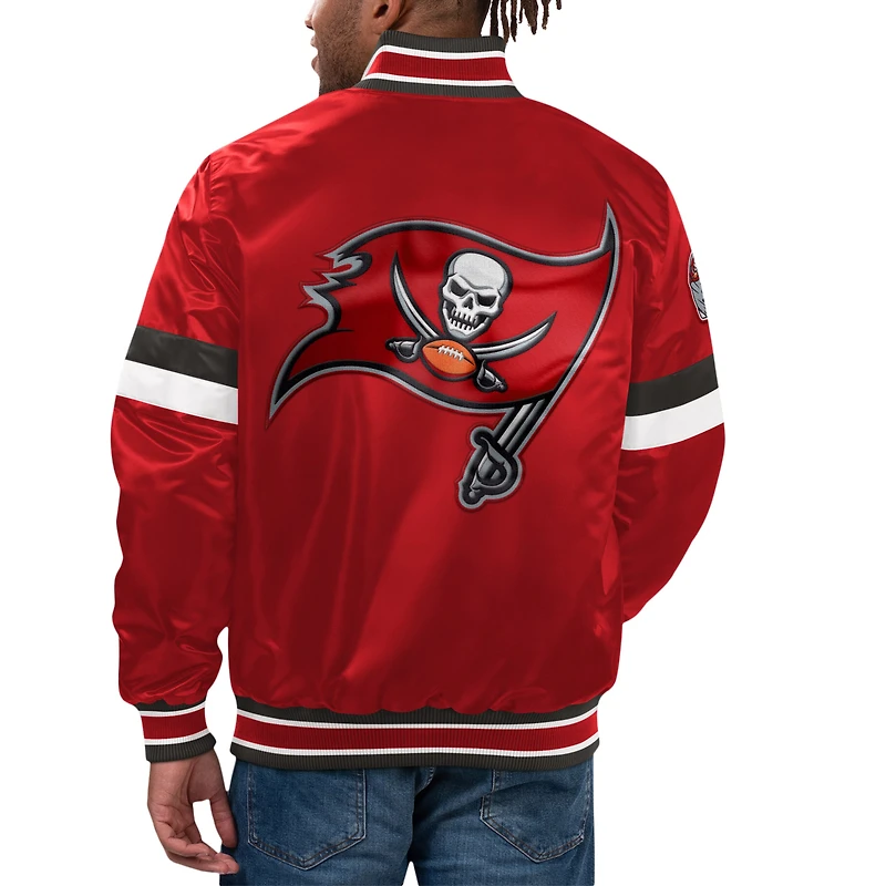 Veste universitaire à bouton-pression en satin pour hommes Starter Red Tampa Bay Buccaneers Home Game