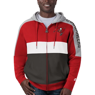 Hommes Starter Red Tampa Bay Buccaneers Playoff - Veste à capuche entièrement zippée