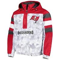 Veste à capuche demi-glissière pour homme Tampa Bay Buccaneers Thursday Night Gridiron Raglan Starter blanc/rouge