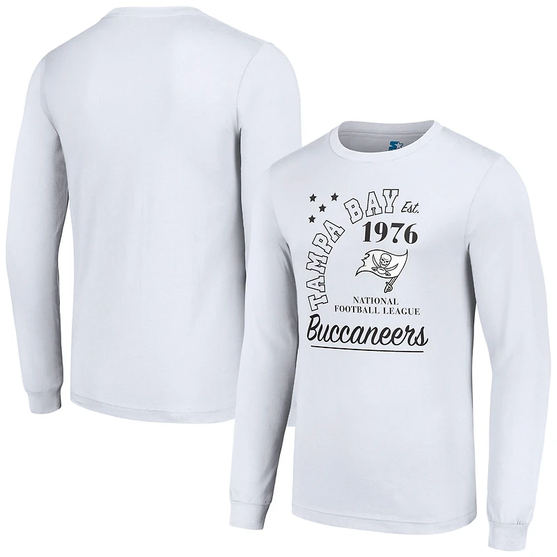 T-shirt blanc à manches longues Arch City des Buccaneers de Tampa Bay pour homme