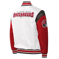 Starter White Tampa Bay Buccaneers Warm Up Pitch Full-Snap pour homme - Veste universitaire