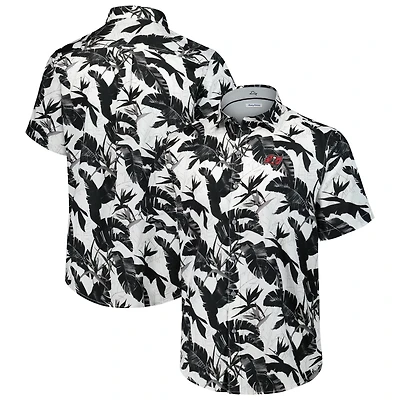 Men's Tommy Bahama Black Tampa Bay Buccaneers Sunnyvale Blooms Camp Button-Up Shirt