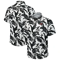 Men's Tommy Bahama Black Tampa Bay Buccaneers Sunnyvale Blooms Camp Button-Up Shirt
