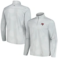 Sweat-shirt à demi-zip Tommy Bahama gris Tampa Bay Buccaneers Delray Frond IslandZone pour hommes