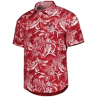 Men's Tommy Bahama Red Tampa Bay Buccaneers Aqua Lush Full-Button Shirt