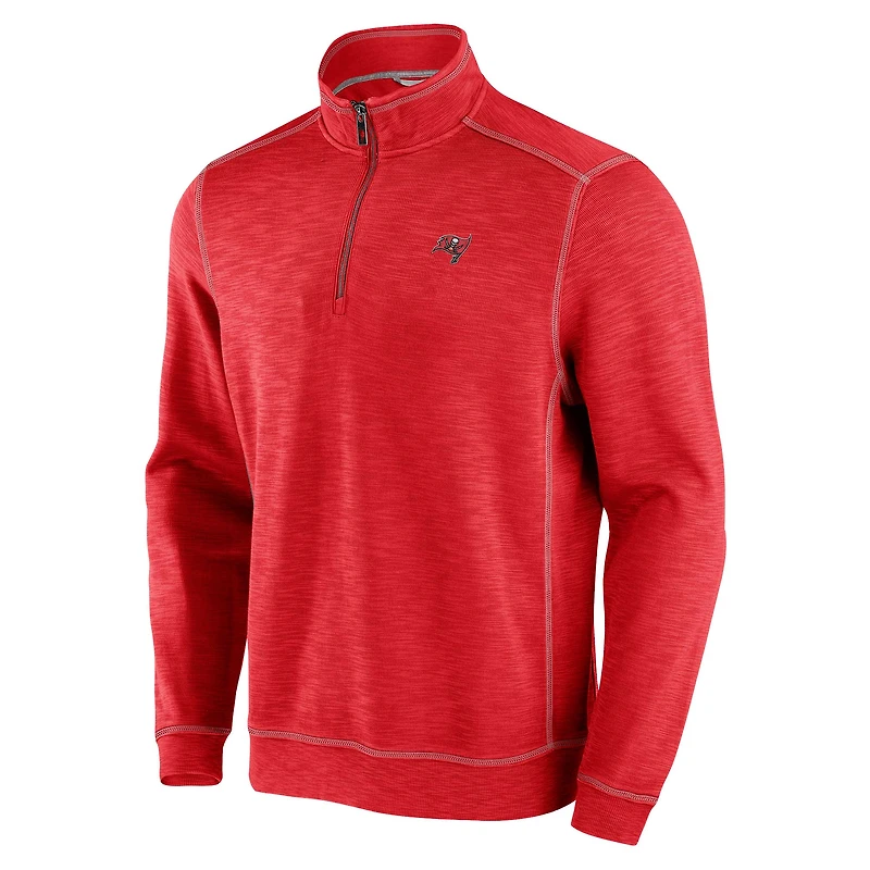 Sweat-shirt à demi-zip Tommy Bahama rouge Tampa Bay Buccaneers Big & Tall Tobago pour homme