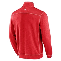 Sweat-shirt à demi-zip rouge Tommy Bahama Tampa Bay Buccaneers Tobago Tri-Blend pour homme