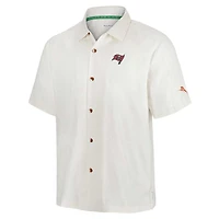 Chemise boutonnée blanche pour homme Tommy Bahama Tampa Bay Buccaneers Coconut Matchup Camp