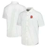 Chemise de camp boutonnée Tommy Bahama White Buffalo Bills Sport Coconut Point Palm Vista IslandZone pour hommes