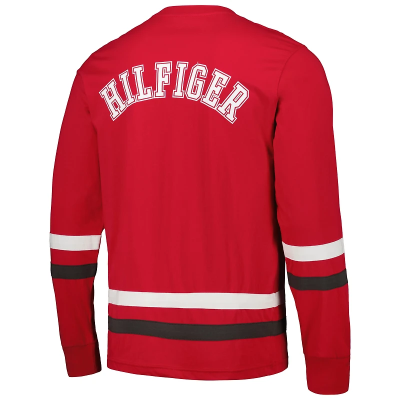 T-shirt à manches longues Tommy Hilfiger rouge/étain pour hommes Tampa Bay Buccaneers Nolan