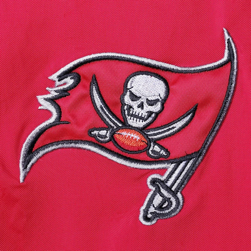 Men's Tommy Hilfiger Red/Pewter Tampa Bay Buccaneers Raglan Half-Zip Pullover Top