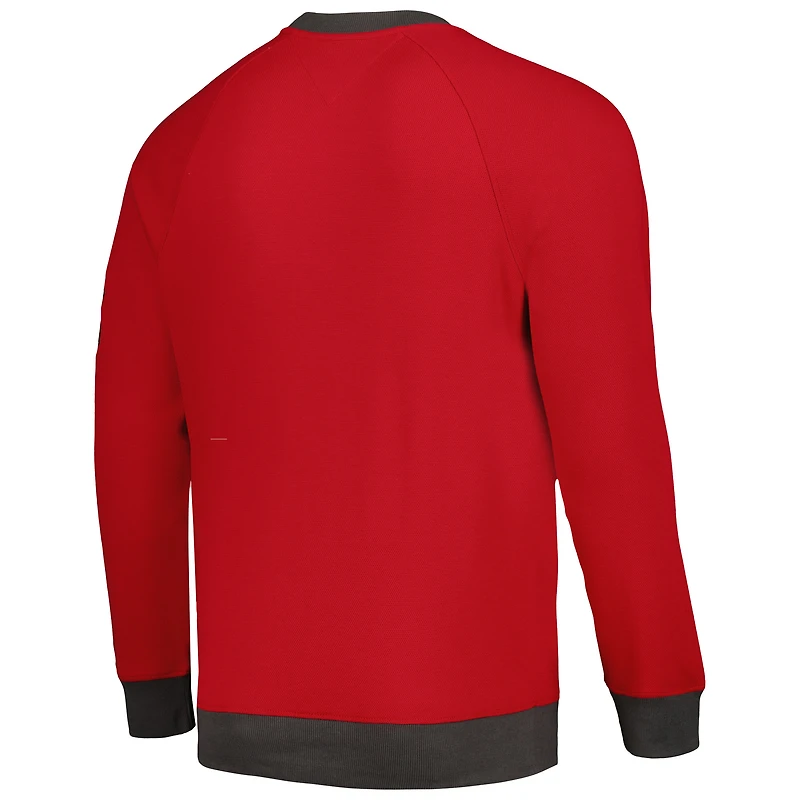 Men's Tommy Hilfiger Red Tampa Bay Buccaneers Reese Raglan Tri-Blend Pullover Sweatshirt