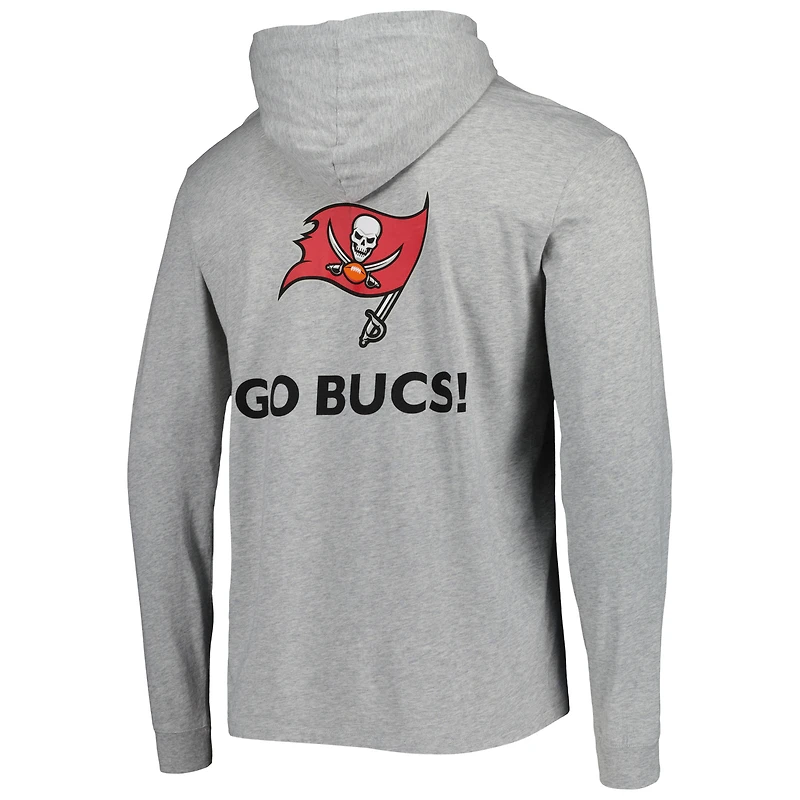 T-shirt à capuche manches longues pour homme Vineyard Vines gris chiné Tampa Bay Buccaneers Local