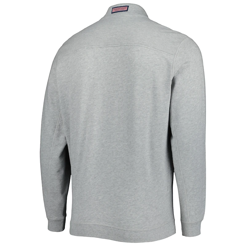 Men's Vineyard Vines Heathered Gray Tampa Bay Buccaneers Throwback Shep Shirt Half-Zip Jacket