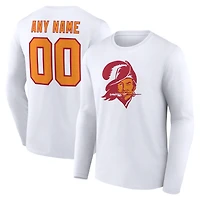 T-shirt à manches longues blanc authentique et classique personnalisé avec nom numéro des Buccaneers de Tampa Bay pour homme