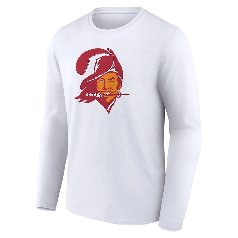 T-shirt à manches longues blanc authentique et classique personnalisé avec nom numéro des Buccaneers de Tampa Bay pour homme