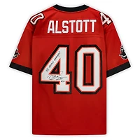 Maillot réplique autographié Mitchell & Ness rouge des Tampa Bay Buccaneers de Mike Alstott avec inscription « SB XXXVII Champs »