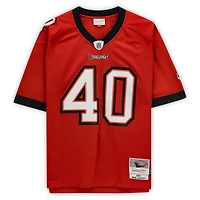 Maillot réplique autographié Mitchell & Ness rouge des Tampa Bay Buccaneers de Mike Alstott avec inscription « SB XXXVII Champs »