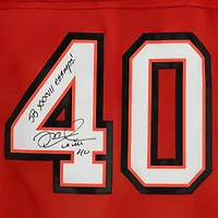 Maillot réplique autographié Mitchell & Ness rouge des Tampa Bay Buccaneers de Mike Alstott avec inscription « SB XXXVII Champs »