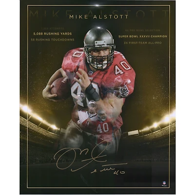 Photographie autographiée de 16" x 20" de Mike Alstott des Buccaneers de Tampa Bay