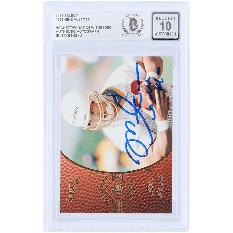 Mike Alstott Tampa Bay Buccaneers Autographed 1996 Pinnacle Select #158 Beckett Fanatics Witnessed Authenticated 10 Rookie Card