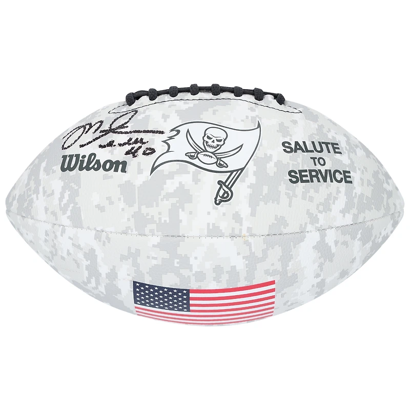 Mike Alstott Tampa Bay Buccaneers Autographed 2024 Salute To Service Wilson Football 