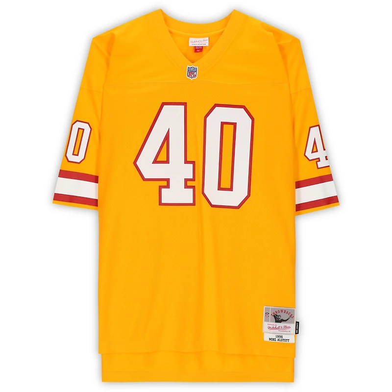 Maillot réplique autographié par Mike Alstott des Tampa Bay Buccaneers par Mitchell & Ness Orange Throwback avec inscription « SB XXXVII Champs »