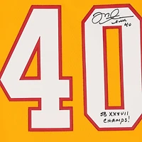 Maillot réplique autographié par Mike Alstott des Tampa Bay Buccaneers par Mitchell & Ness Orange Throwback avec inscription « SB XXXVII Champs »