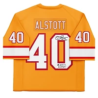 Maillot réplique autographié par Mike Alstott des Tampa Bay Buccaneers par Mitchell & Ness Orange Throwback avec inscription « SB XXXVII Champs »