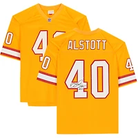 Maillot réplique autographié orange Mitchell & Ness Gridiron Classics des Buccaneers de Tampa Bay par Mike Alstott