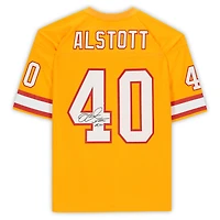Maillot réplique autographié orange Mitchell & Ness Gridiron Classics des Buccaneers de Tampa Bay par Mike Alstott