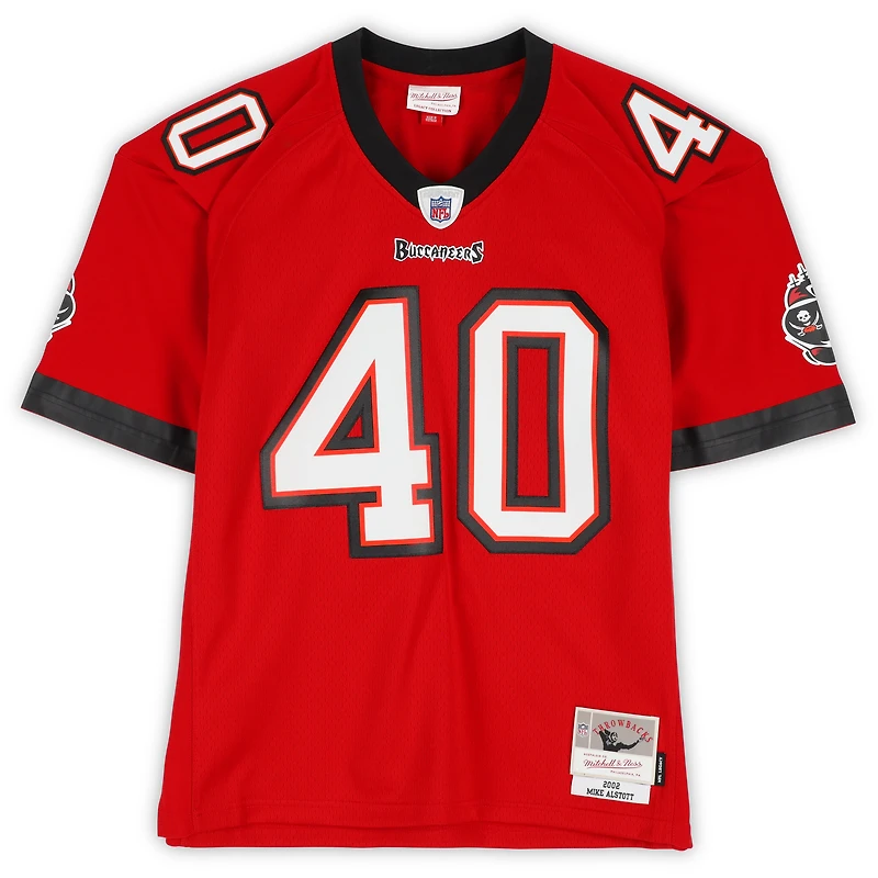 Maillot réplique rouge autographié Mitchell & Ness des Tampa Bay Buccaneers par Mike Alstott