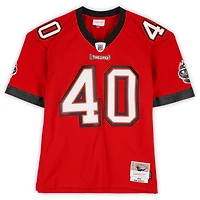 Maillot réplique rouge autographié Mitchell & Ness des Tampa Bay Buccaneers par Mike Alstott
