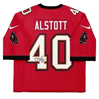 Maillot réplique rouge autographié Mitchell & Ness des Tampa Bay Buccaneers par Mike Alstott