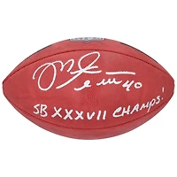 Ballon de football Wilson Duke dédicacé par Mike Alstott des Tampa Bay Buccaneers avec l'inscription « SB XXXVII Champs ! »