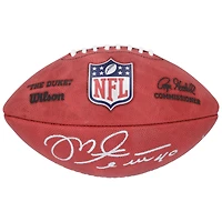 Ballon de football Wilson Duke dédicacé par Mike Alstott des Tampa Bay Buccaneers avec l'inscription « SB XXXVII Champs ! »
