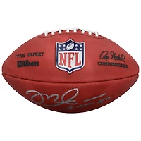 Ballon de football américain Wilson Duke en couleurs, autographié par Mike Alstott des Buccaneers de Tampa Bay, avec inscription « Champions du Super Bowl XXXVII ».
