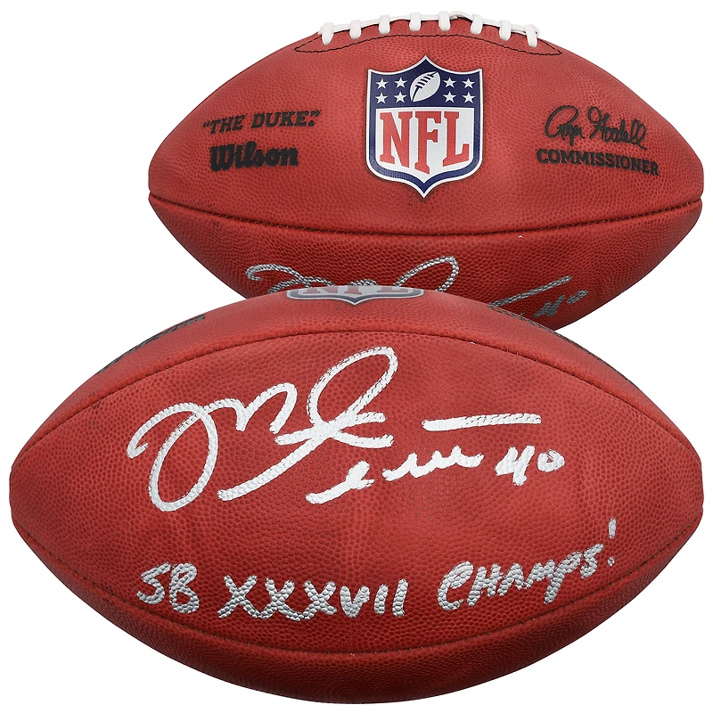 Mike Alstott Tampa Bay Buccaneers Autographed Wilson Duke Full Color Football with "SB XXXVII Champs" Inscription