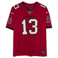 Maillot Nike Vapor Fuse rouge en édition limitée, autographié par Mike Evans des Buccaneers de Tampa Bay