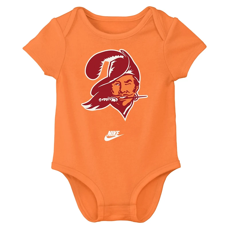 Newborn & Infant Nike  Tampa Bay Buccaneers Rewind Bodysuit Three-Pack