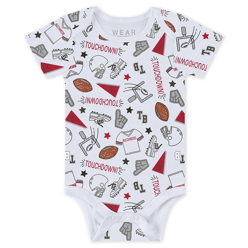 Newborn & Infant WEAR by Erin Andrews Tampa Bay Buccaneers Three-Piece Turn Me Around Bodysuits Pant Set
