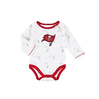 Nouveau-né et bébé blanc/rouge Tampa Bay Buccaneers Dream Team body pantalon chapeau ensemble