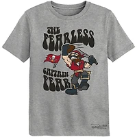 Preschool Mitchell & Ness Heather Gray Tampa Bay Buccaneers Captain Fear Mascot T-Shirt