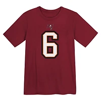 T-shirt Nike Baker Mayfield rouge pour enfant d'âge préscolaire avec nom et numéro de joueur des Tampa Bay Buccaneers